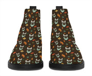 french bulldog fleur de lis fashion boots front view
